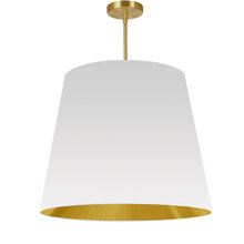 Dainolite ODR-L-692 - 1 Light Oversized Drum Pendant Large White/Gold Shade