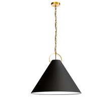 Dainolite PCN-241P-AGB-797 - 1 Light Incandescent Pendant, Aged Brass with Black Shade