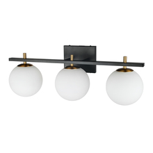 Dainolite VAD-233W-MB-AGB - 3 Light Halogen Vanity, Matte Black and Aged Brass