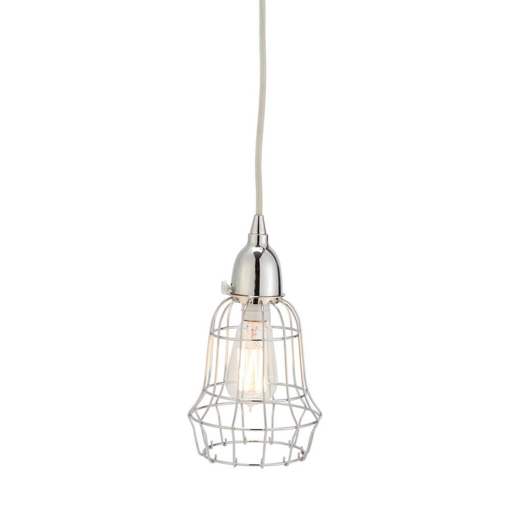 Silver Wire Barrel Pendant Light